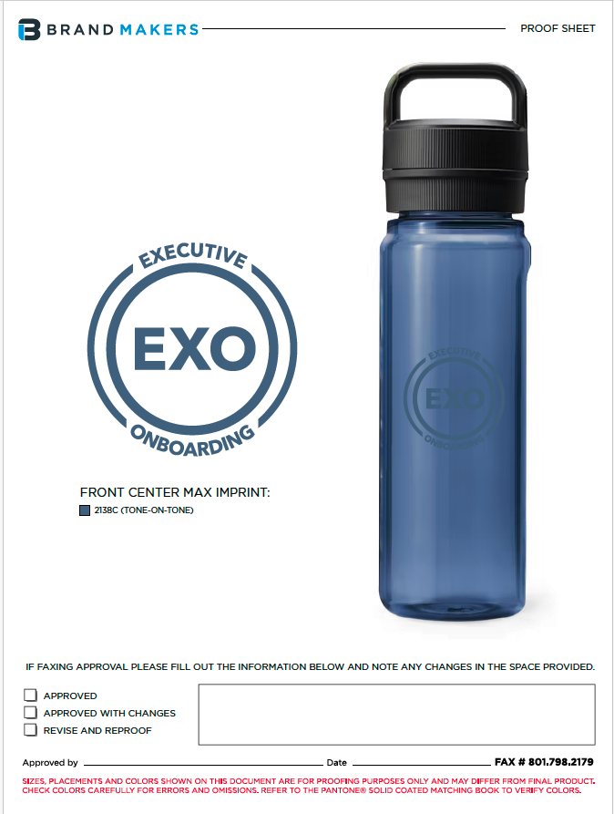 EXO Leadership Brand — branded water bottle