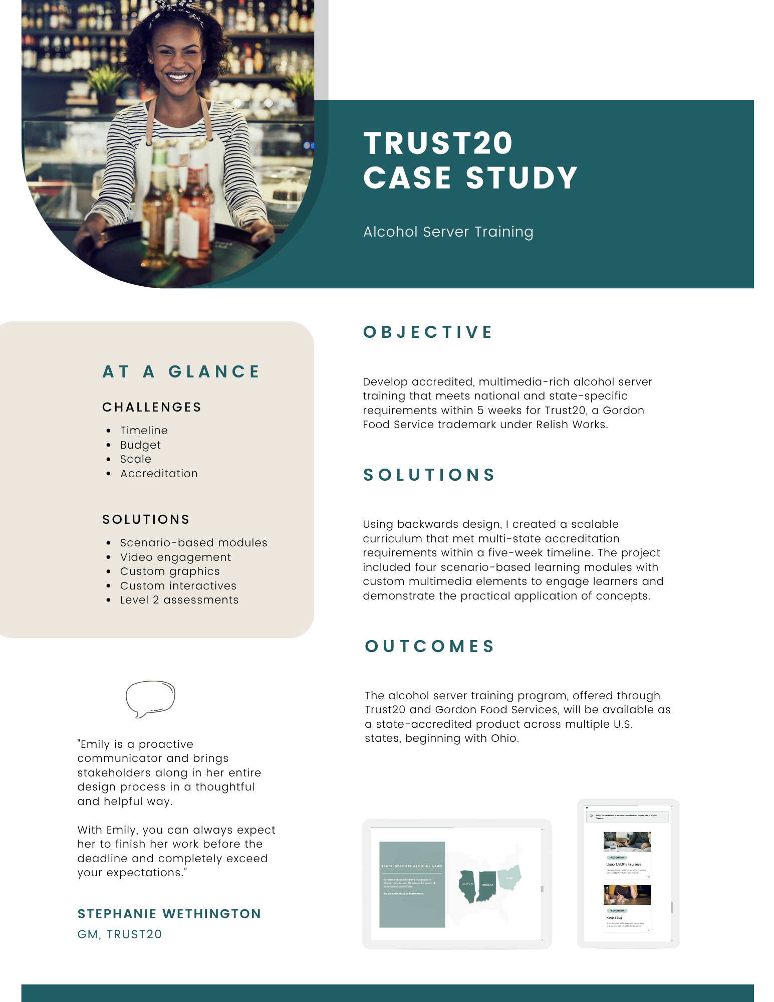 Trust20 case study — Gordon Food Services alcohol server training