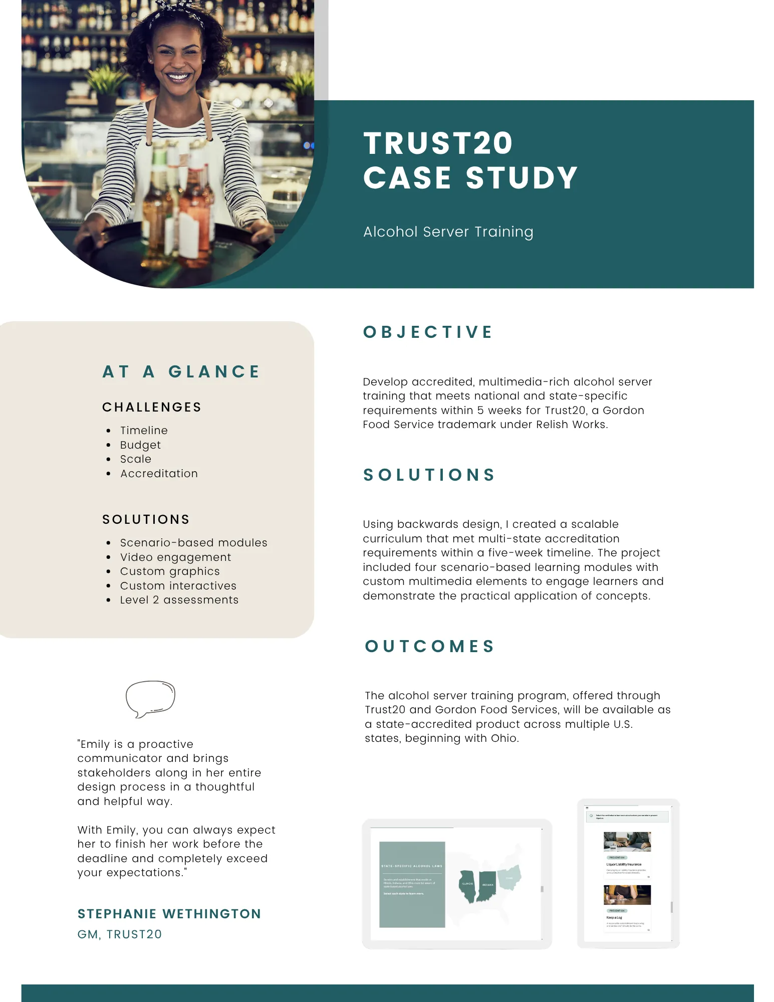 Trust20 case study: Gordon Food Services alcohol server training