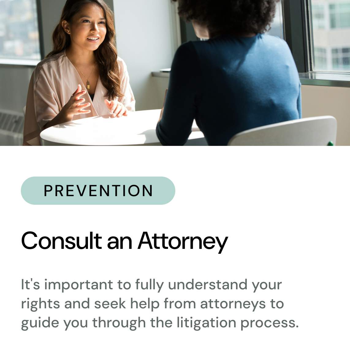 Flip Card: Consult an Attorney