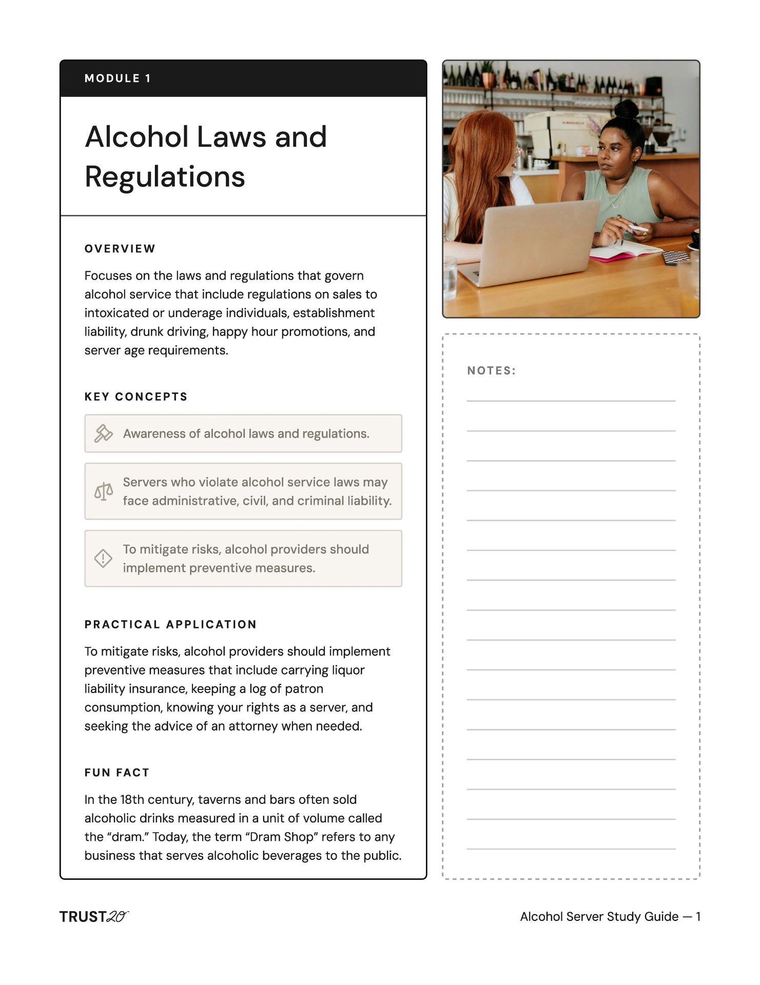 Study Guide — Alcohol Laws Module