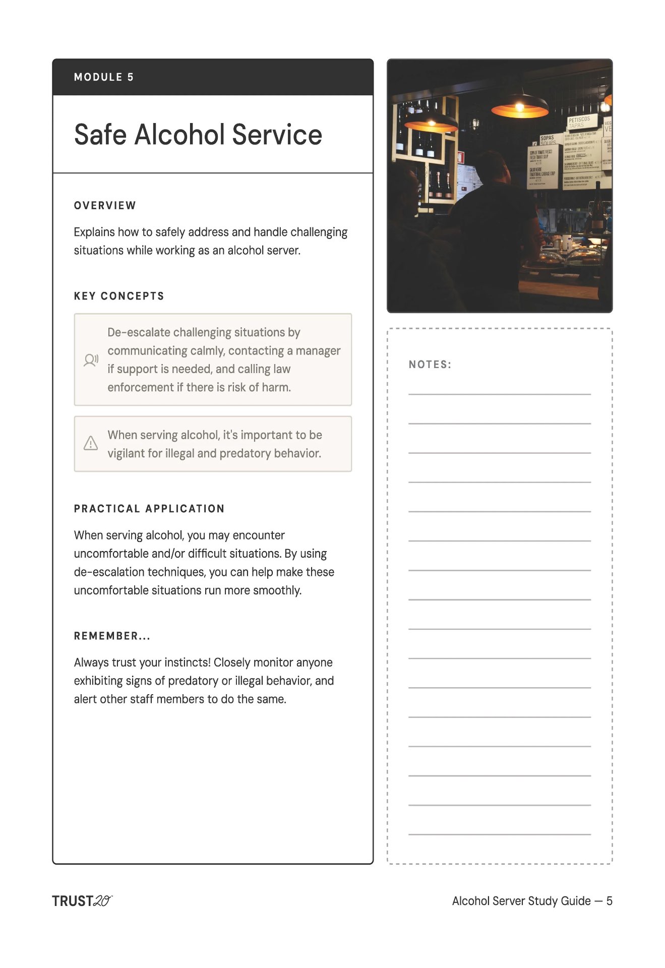 Study Guide — Safe Alcohol Service Module
