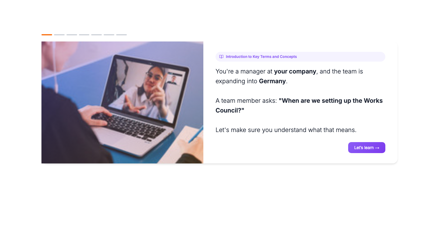Works Council training module — preview