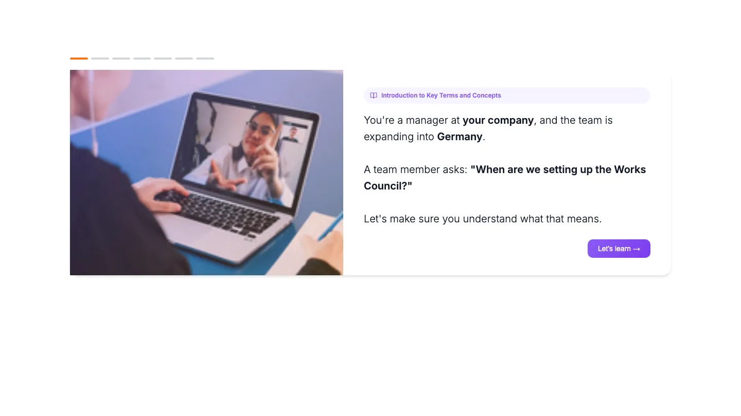 Works Council training module, preview